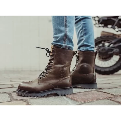 Ghete Moto Damă din Piele REVIT Portland Ladies · Verde-olive / Negru  - 8