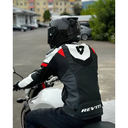 Geacă Moto din Piele și Textil REVIT Hyperspeed 2 Air · Negru / Roșu / Galben  - 6