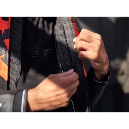 Geacă Moto din Piele și Textil REVIT Hyperspeed 2 Air · Negru / Roșu / Galben  - 2