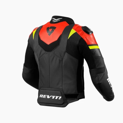 Geacă Moto din Piele și Textil REVIT Hyperspeed 2 Air · Negru / Roșu / Galben  - 1