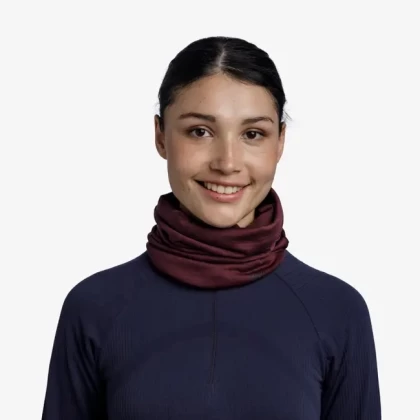 Bandană Tubulară Multifunctională BUFF ORIGINAL LIGHTWEIGHT MERINO WOOL SOLID GARNET · Vișiniu  - 3