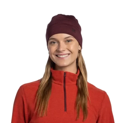 Căciulă BUFF ORIGINAL MERINO LIGHTWEIGHT SOLID GARNET · Vișiniu  - 2