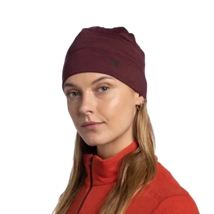 Căciulă BUFF ORIGINAL MERINO LIGHTWEIGHT SOLID GARNET · Vișiniu  - 3