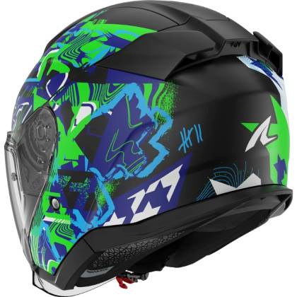 Cască Moto Open Face SHARK SKWAL JET PRANZ · Negru / Verde / Albastru Mat  - 1