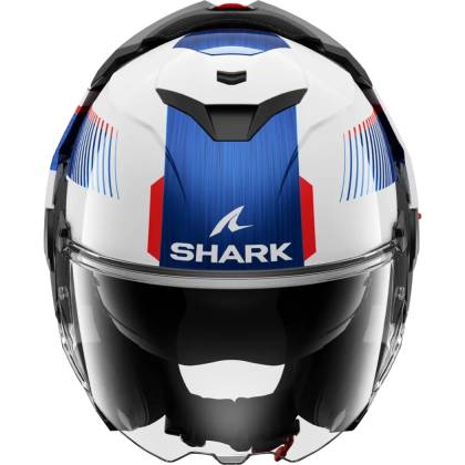 Cască Moto Modulară SHARK OXO SIKTER Crom · Alb / Albastru / Roșu  - 3