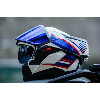 Cască Moto Modulară SHARK OXO SIKTER Crom · Alb / Albastru / Roșu  - 8