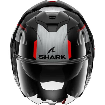 Cască Moto Modulară SHARK OXO SIKTER Crom · Negru / Argintiu / Roșu  - 3