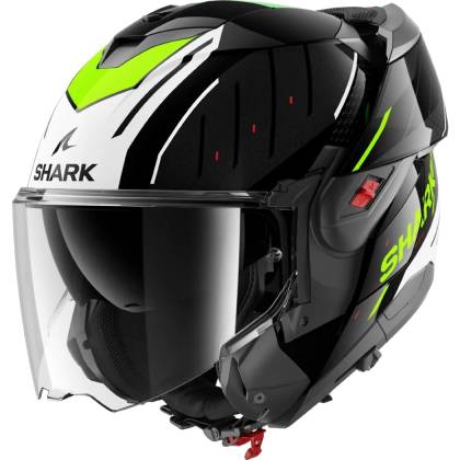 Cască Moto Modulară SHARK OXO RYDGER · Negru / Alb / Galben-Fluo  - 2