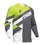 Tricou Enduro - Cross THOR YOUTH SECTOR CHECKER · Gri / Verde-Fluo