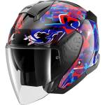 Cască Moto Open Face SHARK SKWAL JET PRANZ · Negru / Albastru / Roșu