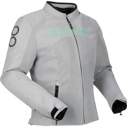 Geacă Moto Damă din Textil BERING LADY ZAO · Gri / Verde 
