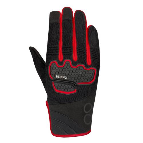 Mănuși Moto din Textil BERING BREEZE · Negru / Roșu 