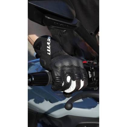 Mănuși Moto din Piele Naturală & Textil REVIT Blaze · Negru / Alb  - 2