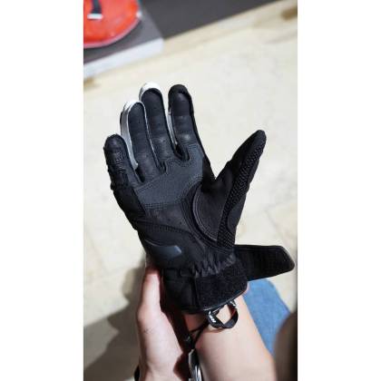 Mănuși Moto din Piele Naturală & Textil REVIT Blaze · Negru / Alb  - 5