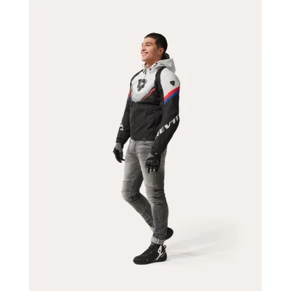 Geacă Moto din Textil REVIT QUANTUM 3 H2O · Negru / Roșu  - 7