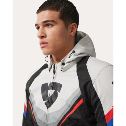 Geacă Moto din Textil REVIT QUANTUM 3 H2O · Negru / Roșu  - 4