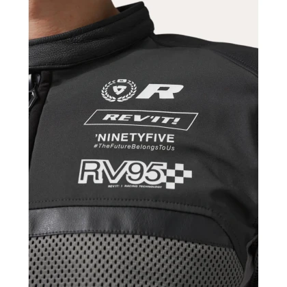 Geacă Moto de Vară din Piele și Textil REVIT Swiftblade · Negru / Albastru  - 4