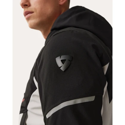 Geacă Moto din Textil REVIT Haste H2O · Alb / Negru / Roșu  - 6