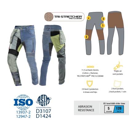 Blugi Moto TRILOBITE 25607 PARADO DOUBLELAYER AAA · Albastru  - 6