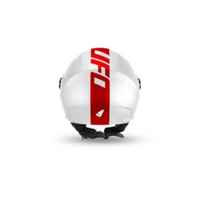 Cască Moto Open Face UFO PLAST NIXIE · Alb / Roșu  - 3
