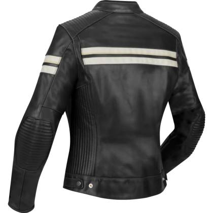 Geacă Moto Damă din Piele SEGURA LADY ROMEO · Negru / Alb  - 1