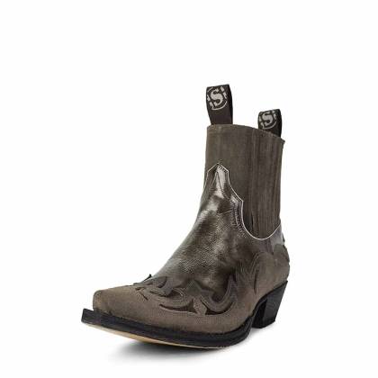 Botine Cowboy SENDRA BOOTS 4660 Mousse Flora Blanco Dirty · Gri  - 1