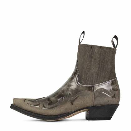 Botine Cowboy SENDRA BOOTS 4660 Mousse Flora Blanco Dirty · Gri  - 0
