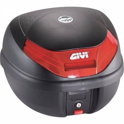 Cutie / Topcase Moto GIVI E30N · Negru / Roșu  - 0