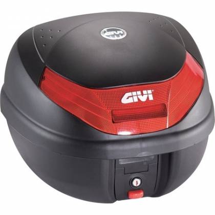Cutie / Topcase Moto GIVI E30N · Negru / Roșu  - 1