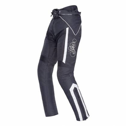 Pantaloni Moto Damă din Textil SHOX TIANA · Alb / Negru  - 0