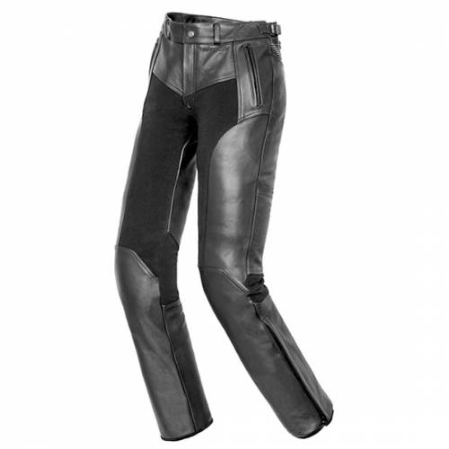 Pantaloni Moto Damă din Piele & Textil SIXGEAR SHEILA · Negru 