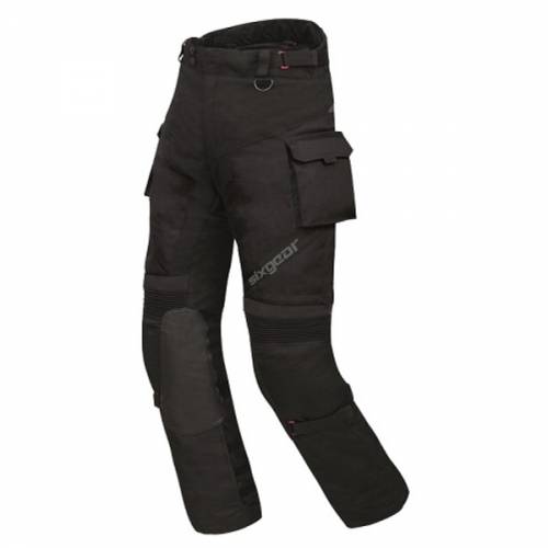 Pantaloni Moto din Piele & Textil SIXGEAR DELTA FORCE · Negru 