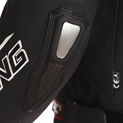 Geacă Moto din Piele & Textil BERING STORM-R · Negru / Alb  - 4