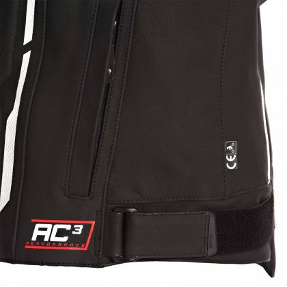 Geacă Moto din Piele & Textil BERING STORM-R · Negru / Alb  - 5