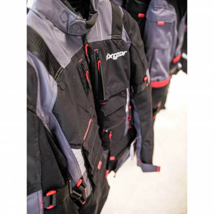 Geacă Moto din Textil SIXGEAR DELTA FORCE · Negru / Gri / Roșu  - 11