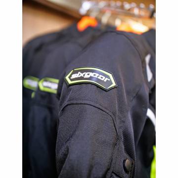 Geacă Moto din Textil SIXGEAR SALTON · Negru / Verde Fluo  - 4