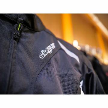 Geacă Moto din Textil SIXGEAR SALTON · Negru / Verde Fluo  - 6