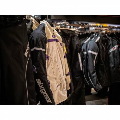 Geacă Moto Damă din Textil SIXGEAR LUNA · Gri / Mov  - 4