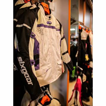 Geacă Moto Damă din Textil SIXGEAR LUNA · Gri / Mov  - 10