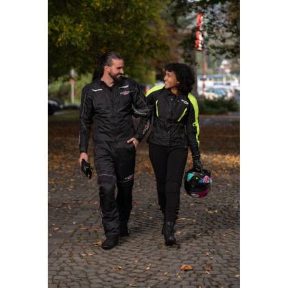 Geacă Moto Damă din Textil SPEED UP LILY · Negru / Verde-Fluo  - 4