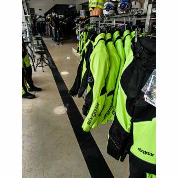 Geacă Moto din Textil SIXGEAR PATROL · Negru / Verde-Fluo  - 5