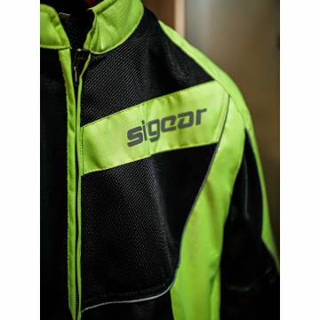 Geacă Moto din Textil SIXGEAR PATROL · Negru / Verde-Fluo  - 7
