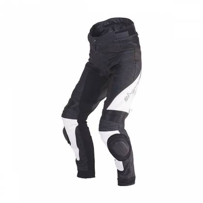 Pantaloni Moto din Piele & Textil SIXGEAR BLAZE · Alb / Negru  - 0