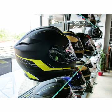 Cască Moto Flip-Up JET RUMBLE Fuze · Negru / Galben-fluo  - 7