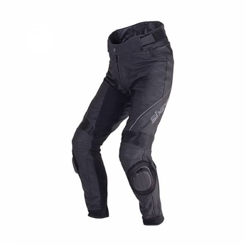 Pantaloni Moto din Piele & Textil SIXGEAR BLAZE · Negru 