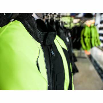 Geacă Moto din Textil SIXGEAR POLICE · Negru / Verde-Fluo  - 4
