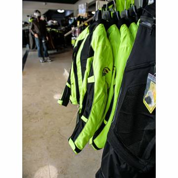 Geacă Moto din Textil SIXGEAR POLICE · Negru / Verde-Fluo  - 5