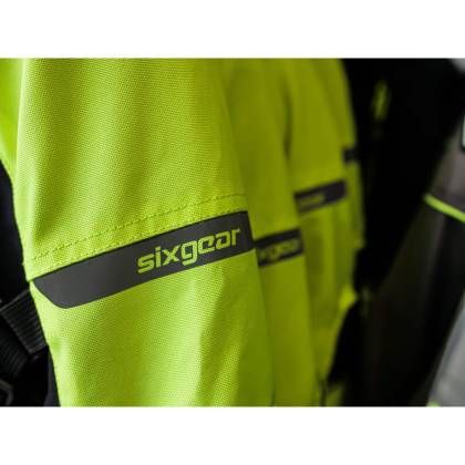 Geacă Moto din Textil SIXGEAR CHIEF · Negru / Verde-Fluo  - 7