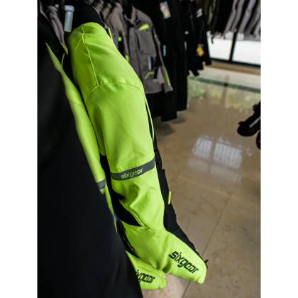 Geacă Moto din Textil SIXGEAR CHIEF · Negru / Verde-Fluo  - 6