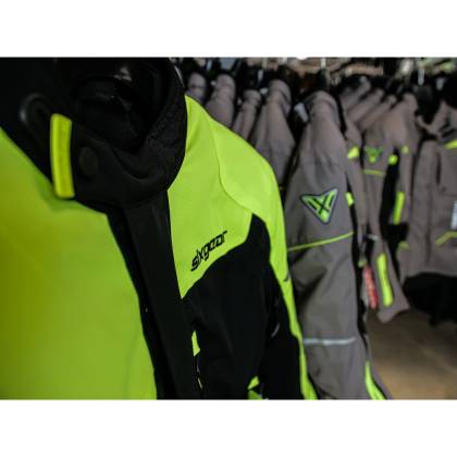 Geacă Moto din Textil SIXGEAR CHIEF · Negru / Verde-Fluo  - 4